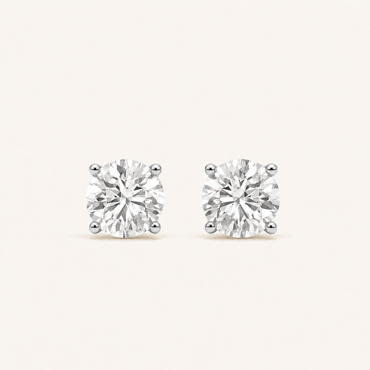 0.5CT Round Cut Lab Grown Diamond Stud Earrings