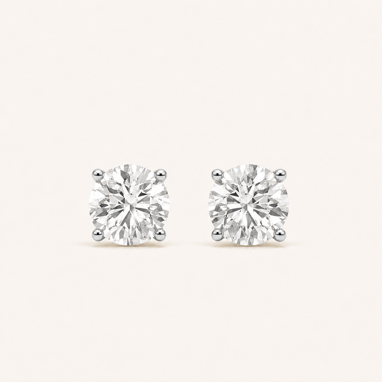 0.25CT Round Cut Lab Grown Diamond Stud Earrings