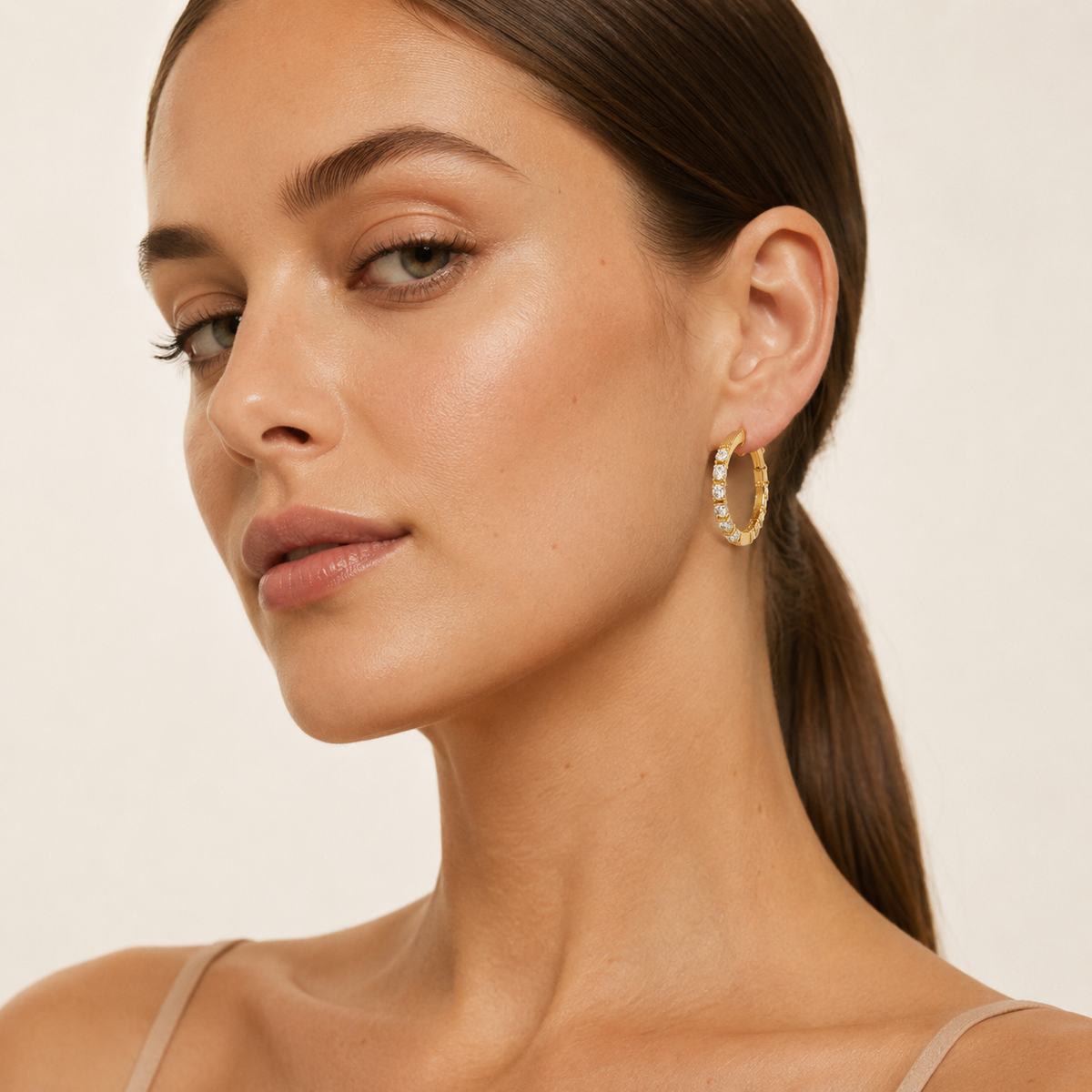 3CT Round Cut Lab Grown Diamond InsideOut Hoop Earrings