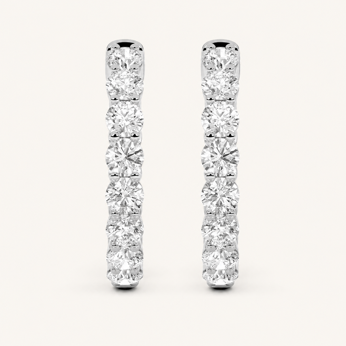 2CT Round Cut Lab Grown Diamond InsideOut Hoop Earrings