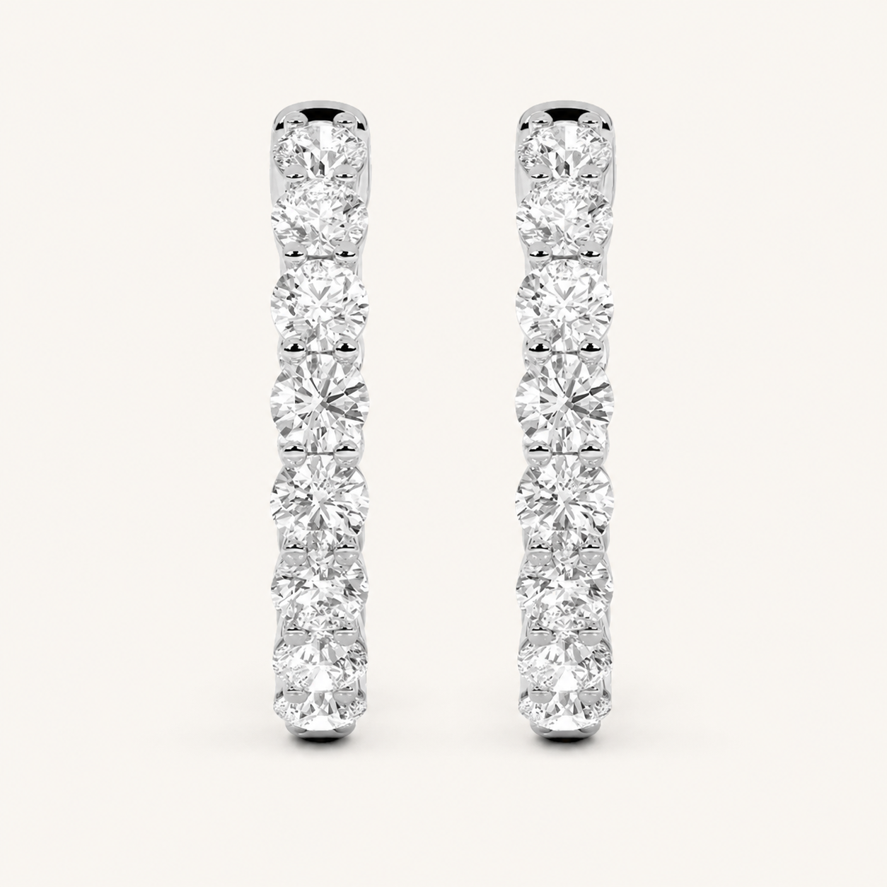 4CT Round Cut Lab Grown Diamond InsideOut Hoop Earrings