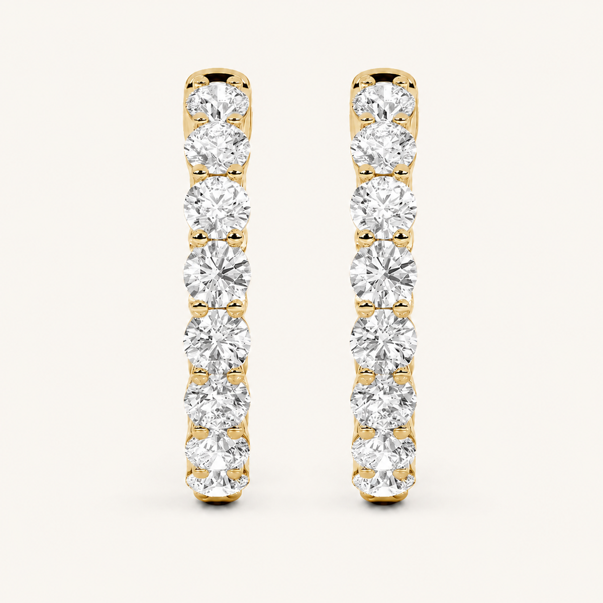 2CT Round Cut Lab Grown Diamond InsideOut Hoop Earrings