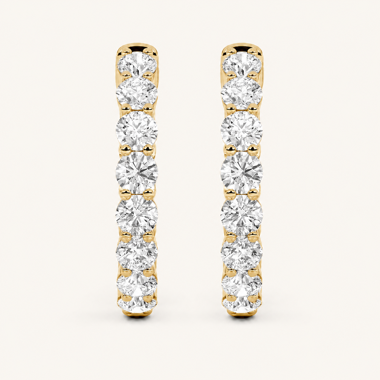 2CT Round Cut Lab Grown Diamond InsideOut Hoop Earrings