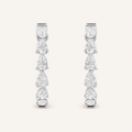 4CT Pear Cut Lab Grown Diamond InsideOut Hoop Earrings
