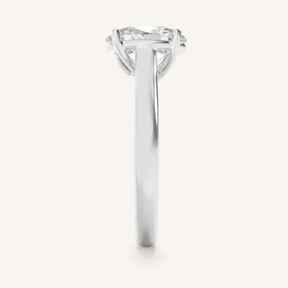 2CT Oval Cut Lab Grown Diamond Solitaire Engagement Ring