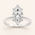 2CT Marquise Cut Lab Grown Diamond Knife Edge Shank Solitaire Engagement Ring