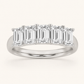 2CT Emerald Cut Lab Grown Diamond Five Stone Band Ring