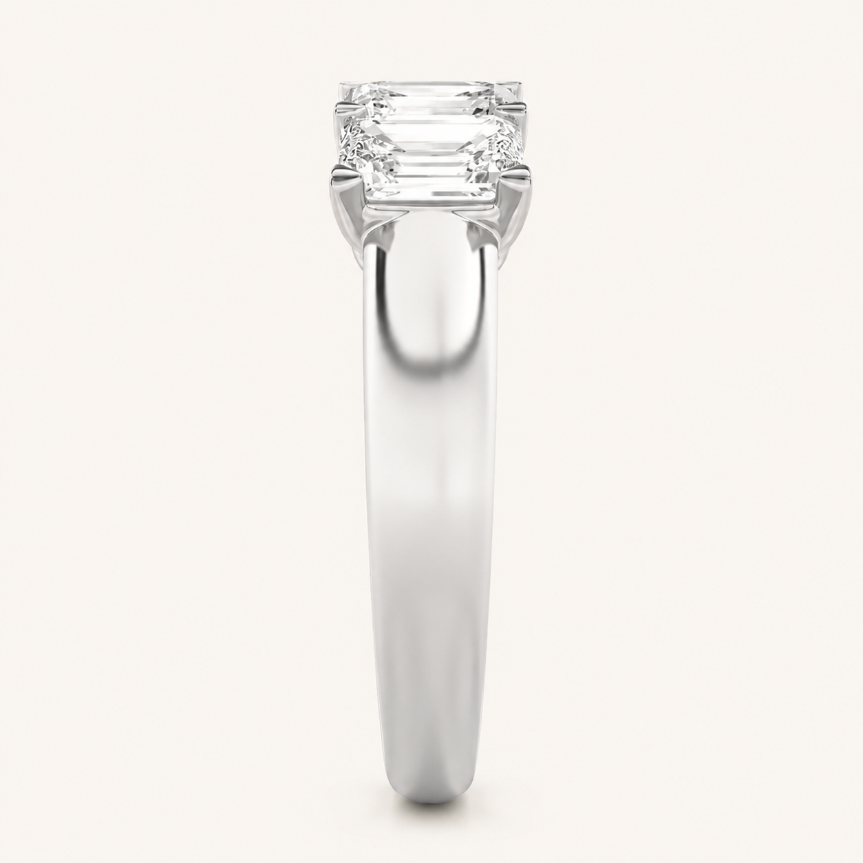2CT Emerald Cut Lab Grown Diamond Five Stone Band Ring