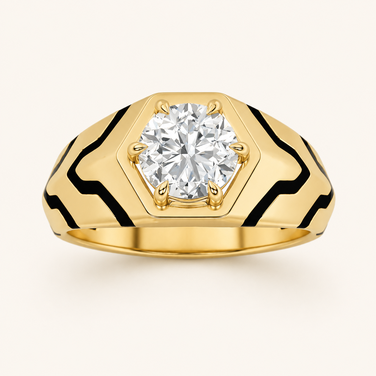 1.5CT Round Cut Lab Grown Diamond Mens Ring