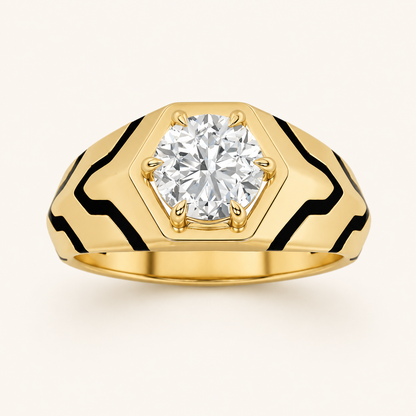 1.5CT Round Cut Lab Grown Diamond Mens Ring