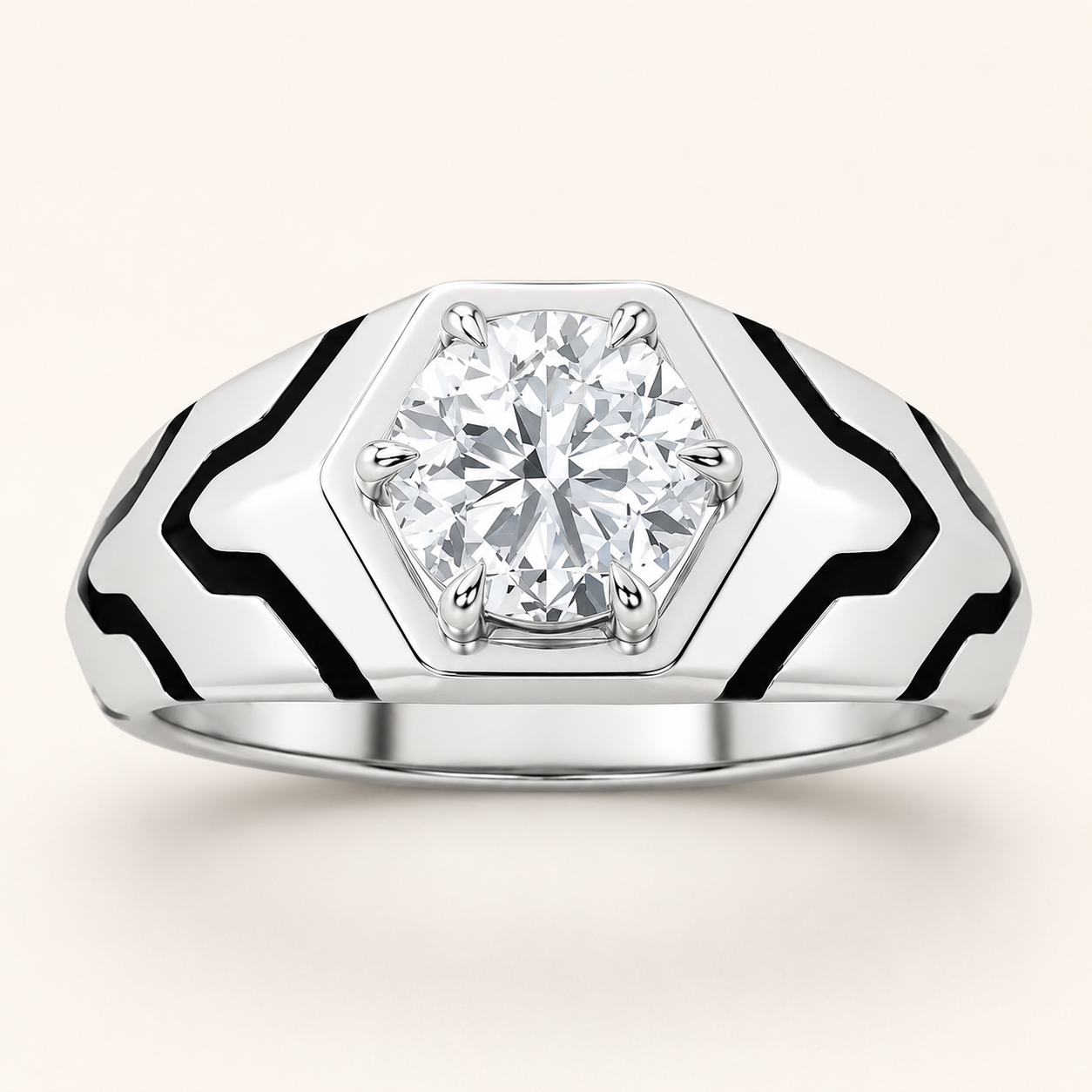 1.5CT Round Cut Lab Grown Diamond Mens Ring