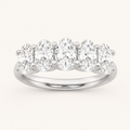 2CT Oval Cut Lab Grown Diamond Five Stone Band Ring