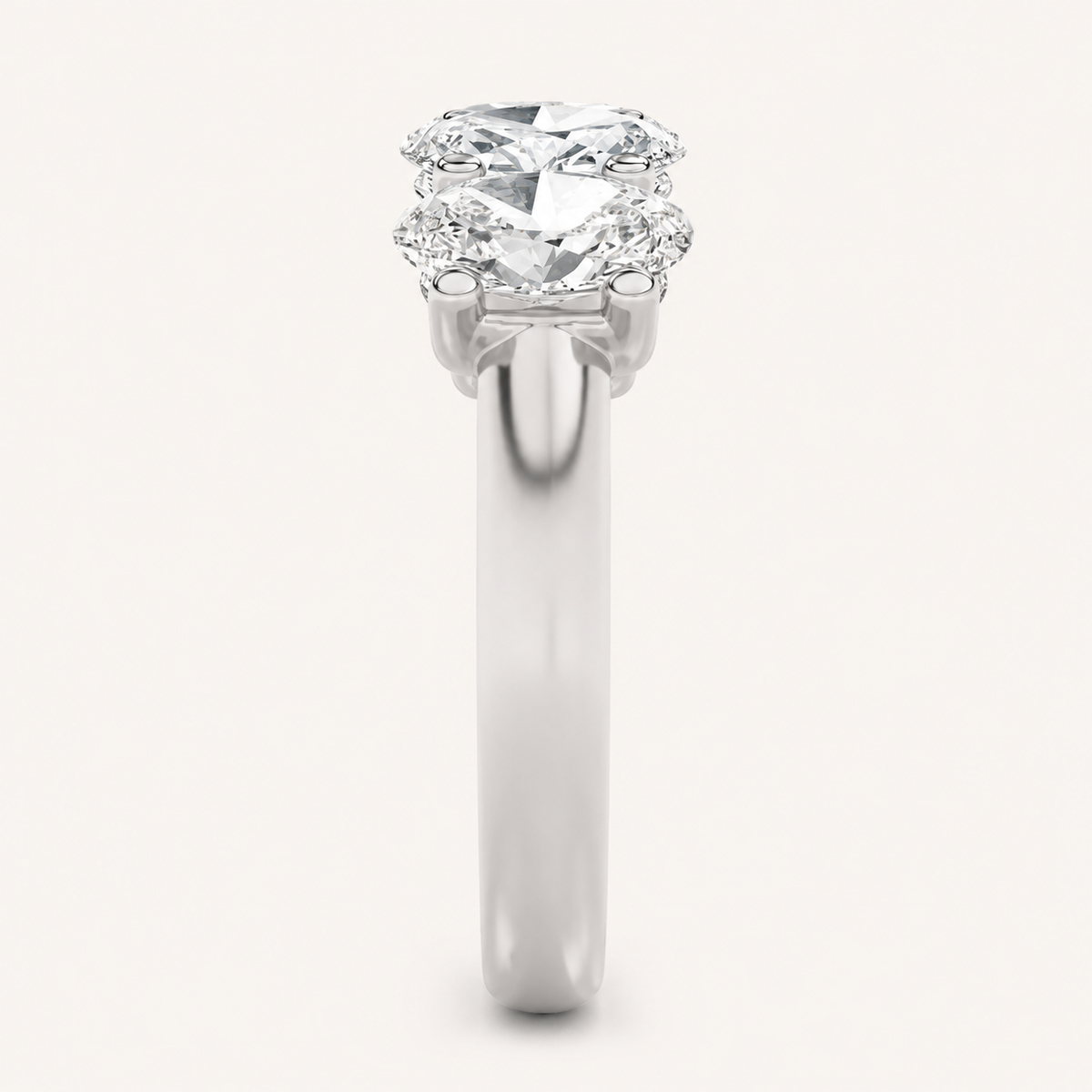 2CT Oval Cut Lab Grown Diamond Five Stone Band Ring