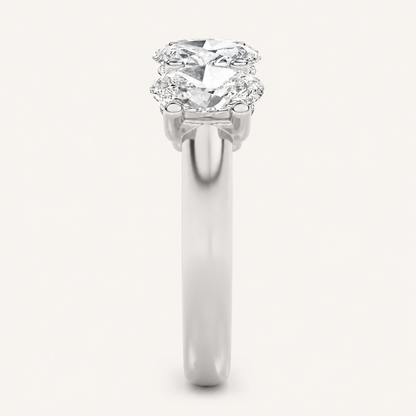 2CT Oval Cut Lab Grown Diamond Five Stone Band Ring