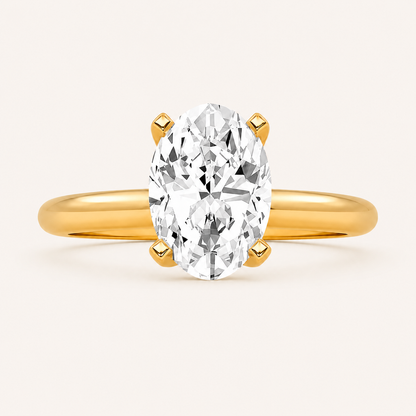 1CT Oval Cut Lab Grown Diamond Solitaire Engagement Ring
