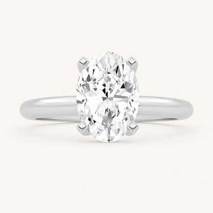 1CT Oval Cut Lab Grown Diamond Solitaire Engagement Ring