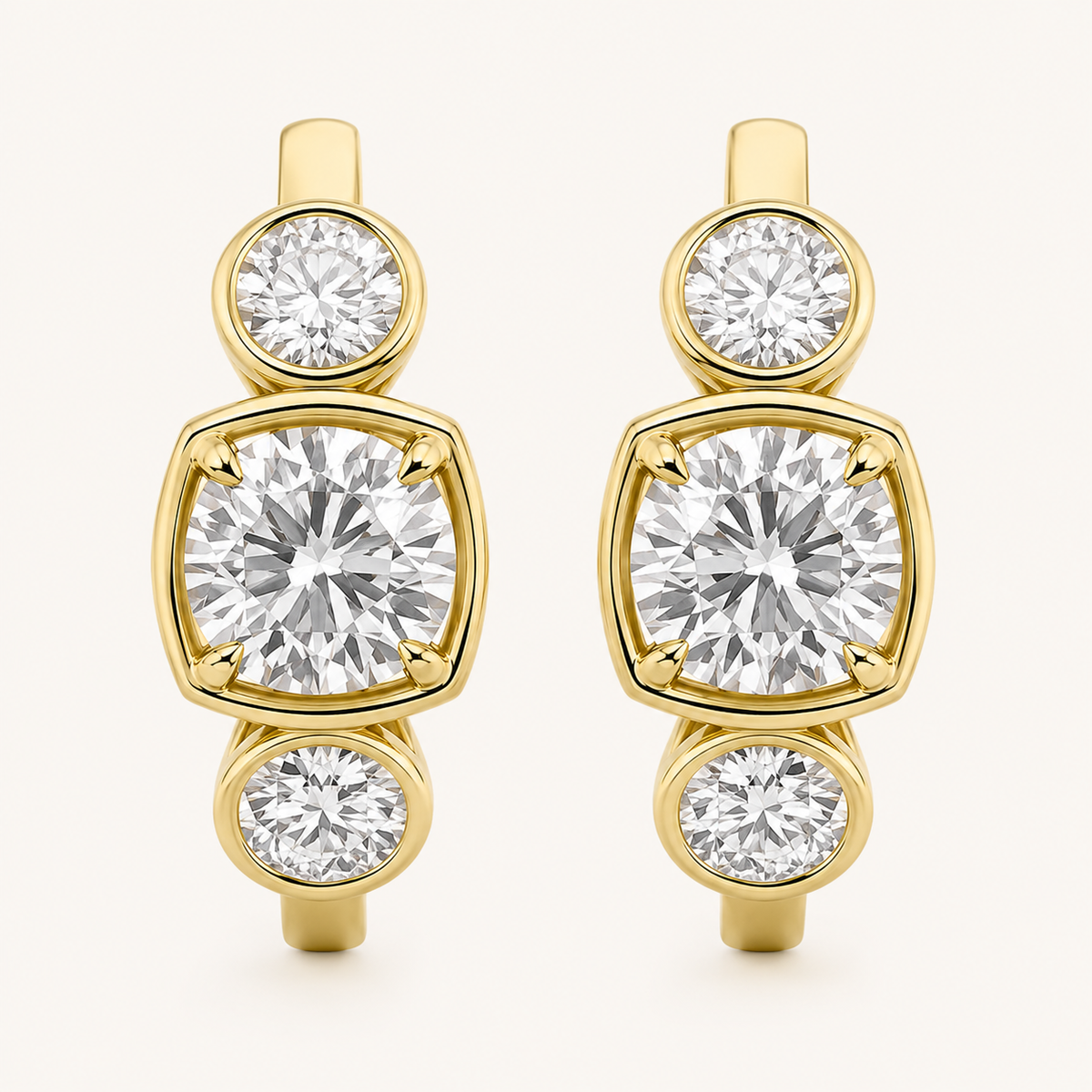 3CT Lab-Grown Diamond Huggie Hoop Earring