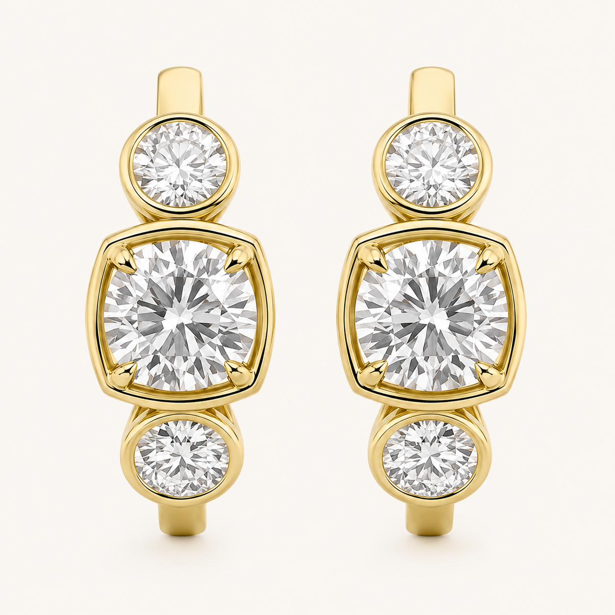 3CT Lab-Grown Diamond Huggie Hoop Earring
