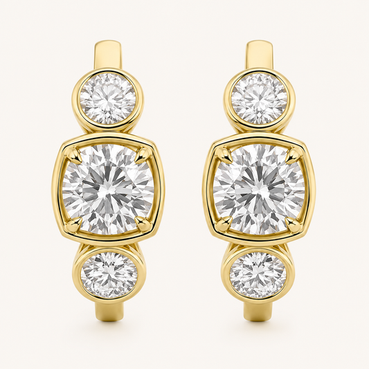 3CT Lab-Grown Diamond Huggie Hoop Earring