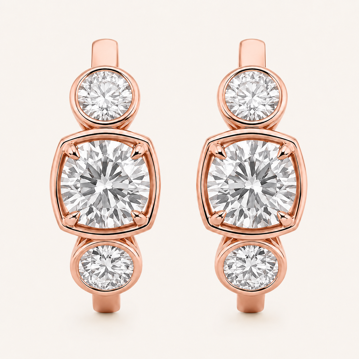 3CT Lab-Grown Diamond Huggie Hoop Earring