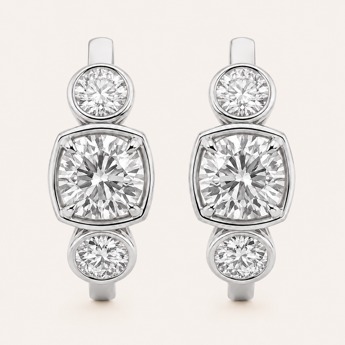 3CT Lab-Grown Diamond Huggie Hoop Earring