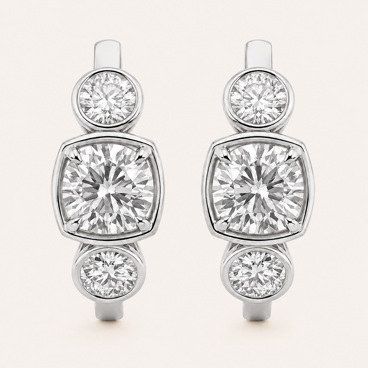 3CT Lab-Grown Diamond Huggie Hoop Earring