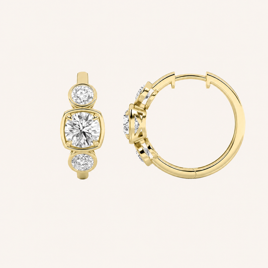 3CT Lab-Grown Diamond Huggie Hoop Earring
