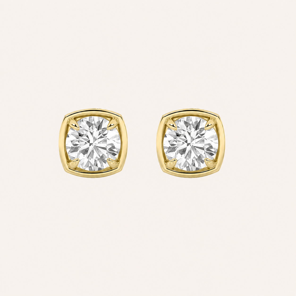 2CT Round Lab Grown Diamond Stud Earrings