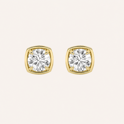 2CT Round Lab Grown Diamond Stud Earrings