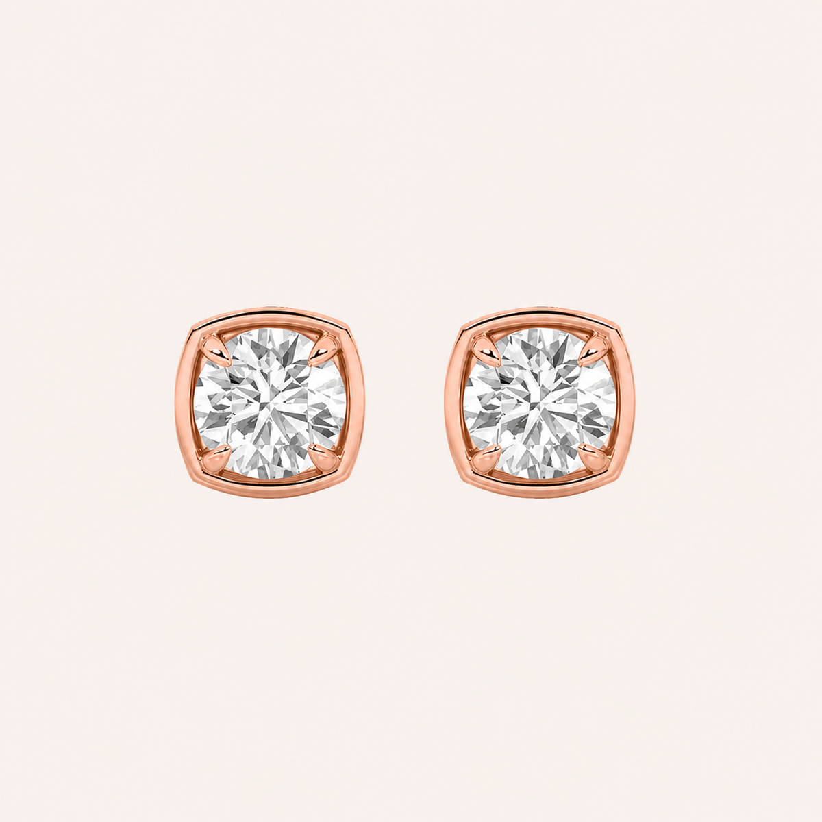 2CT Round Lab Grown Diamond Stud Earrings