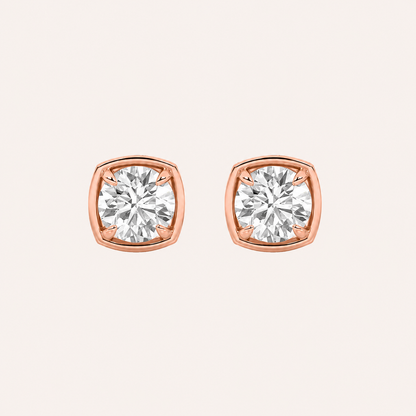 2CT Round Lab Grown Diamond Stud Earrings