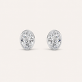 4CT Oval Cut Lab Grown Diamond Bezel Stud Earring