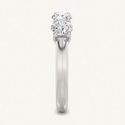 2CT Round Cut Lab Grown Diamond Five Stone Band Ring