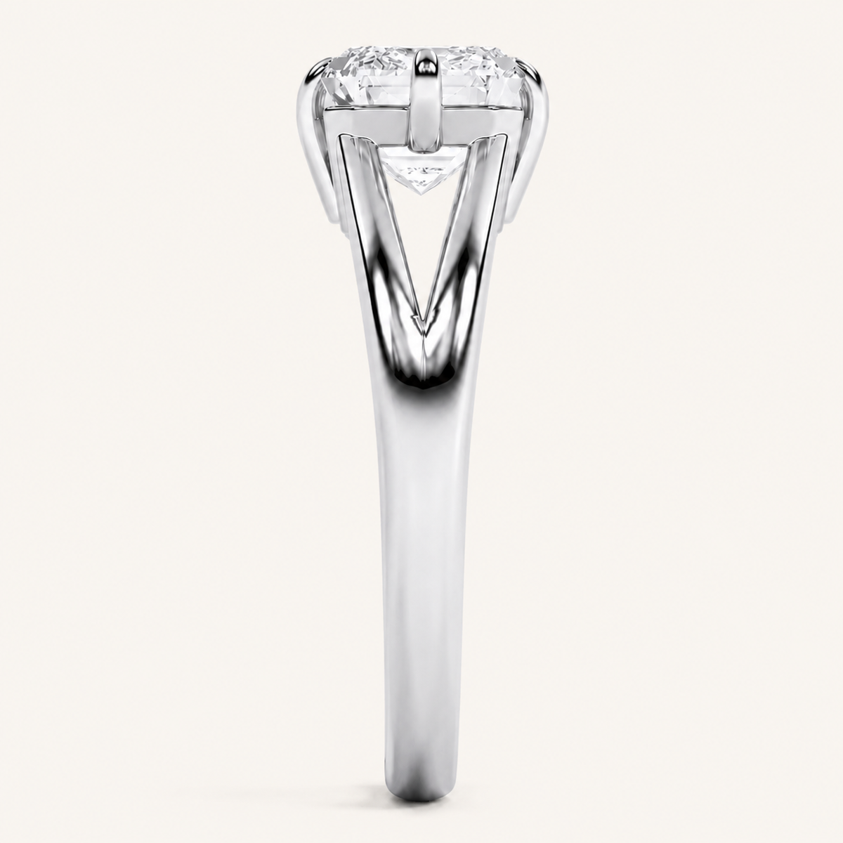 2.5CT Emerald Cut Lab Grown Diamond East West Solitaire Ring
