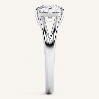 2.5CT Emerald Cut Lab Grown Diamond East West Solitaire Ring
