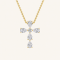 2.50 Ct Pear Cut Lab Grown Diamond Cross Pendant