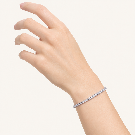 8CT Round Cut Lab Grown Diamond Bracelet