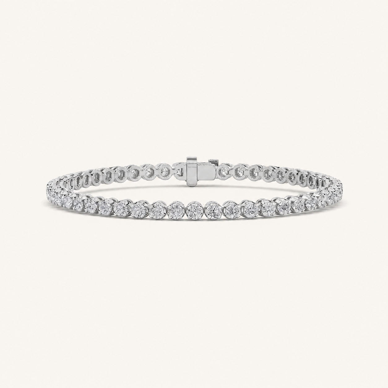 3CT Round Cut Lab Grown Diamond Tennis Bracelet