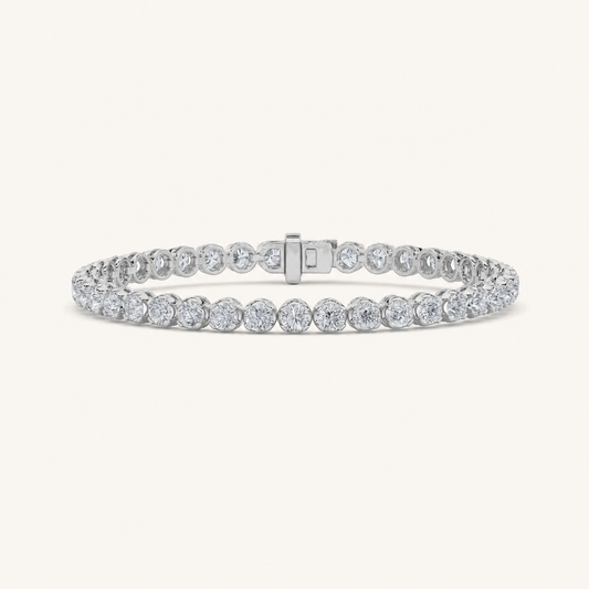 7CT Round Cut Lab Grown Diamond Bracelet