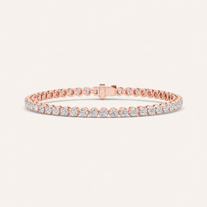 3CT Round Cut Lab Grown Diamond Tennis Bracelet