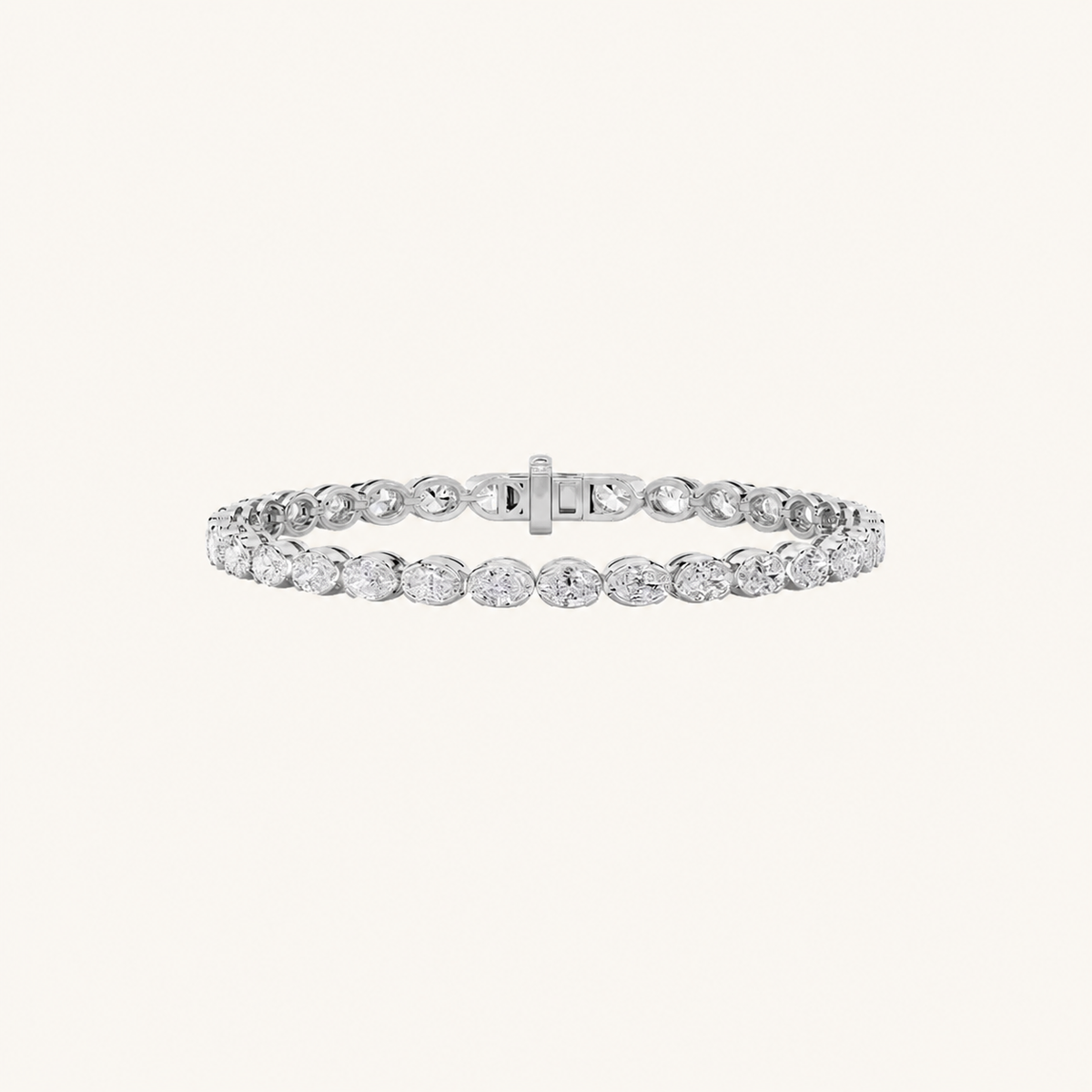 5.5CT Oval Cut Lab Grown Diamond Tennis Bracelet