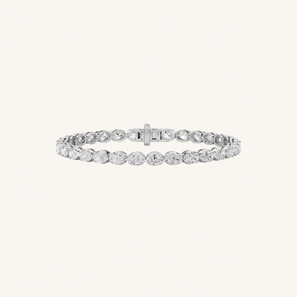 5.5CT Oval Cut Lab Grown Diamond Tennis Bracelet