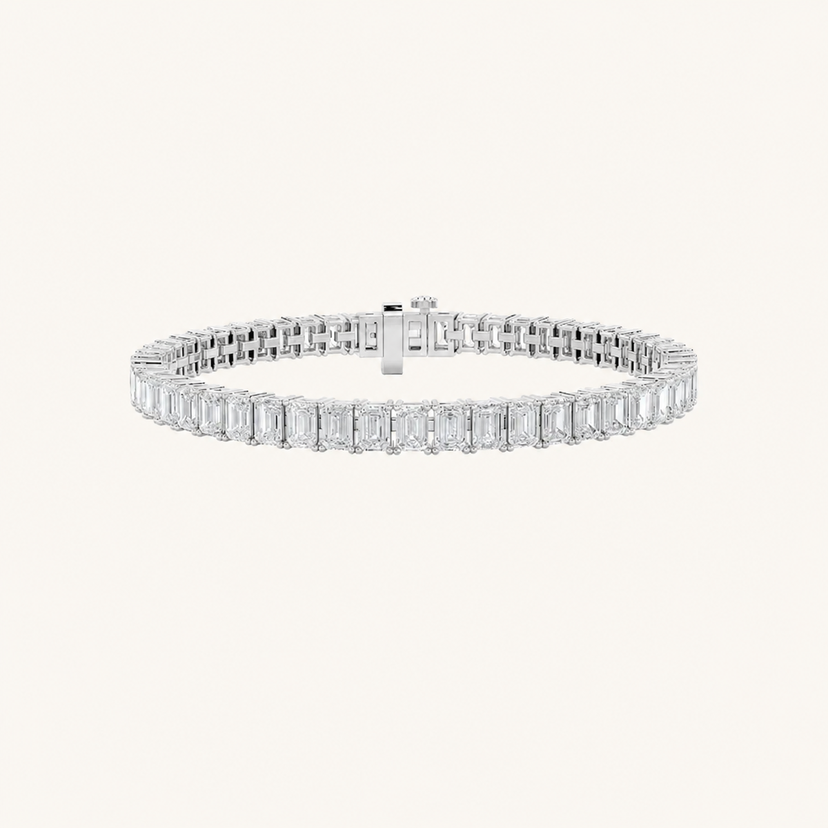 7CT Emerald Cut Lab Grown Diamond North South Bracelet
