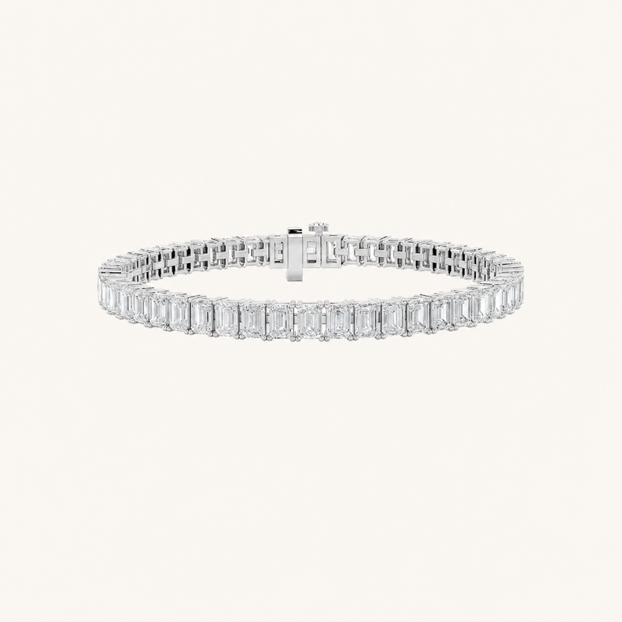 7CT Emerald Cut Lab Grown Diamond North South Bracelet