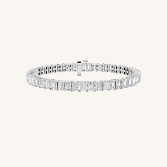 7CT Emerald Cut Lab Grown Diamond North South Bracelet