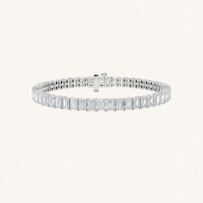 9.25CT Emerald Cut Lab Grown Diamond North South Bracelet