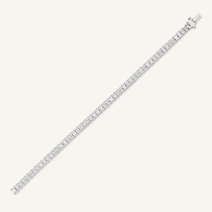 9.25CT Emerald Cut Lab Grown Diamond North South Bracelet