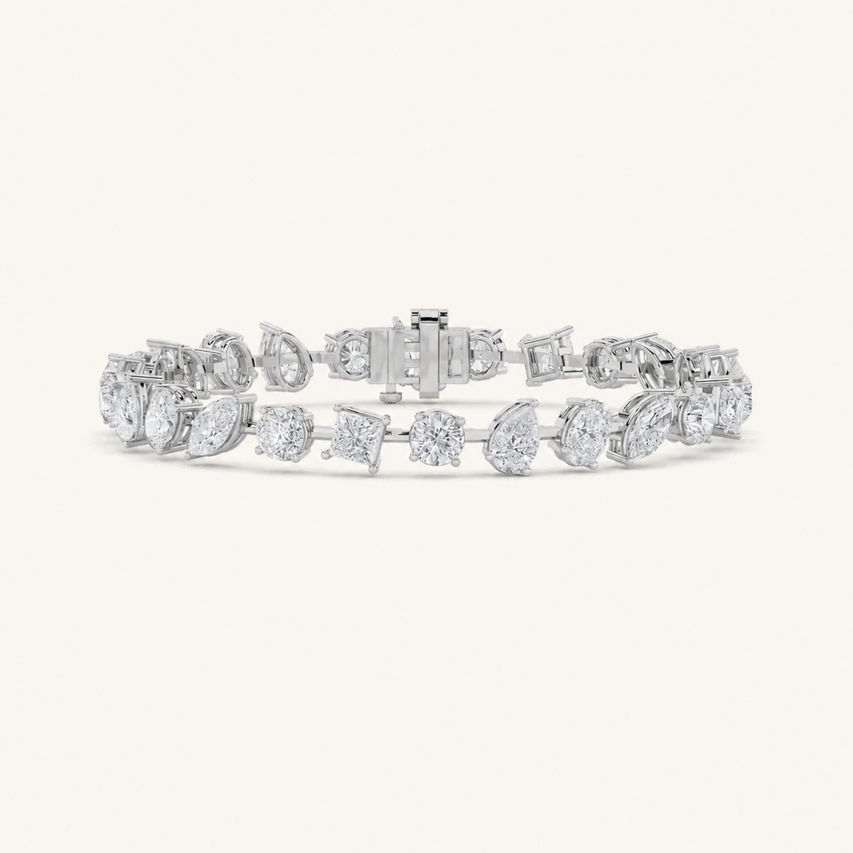 10.50CT Mixed Shape Lab Grown Diamond North South Bracelet