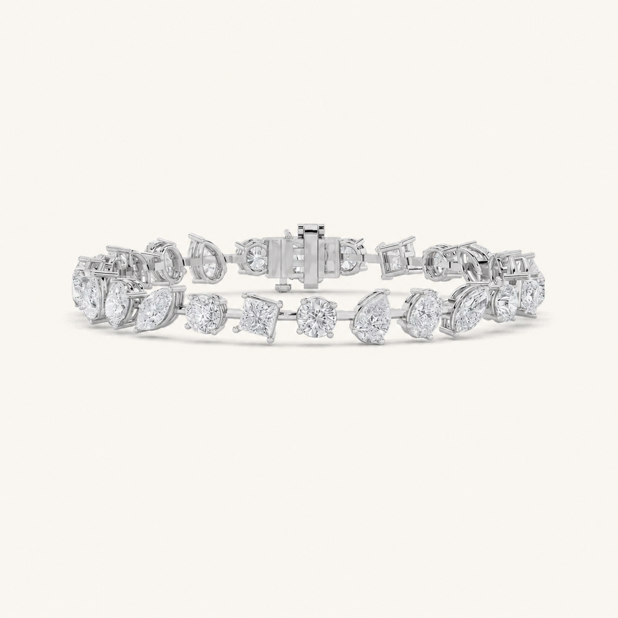 10.50CT Mixed Shape Lab Grown Diamond North South Bracelet