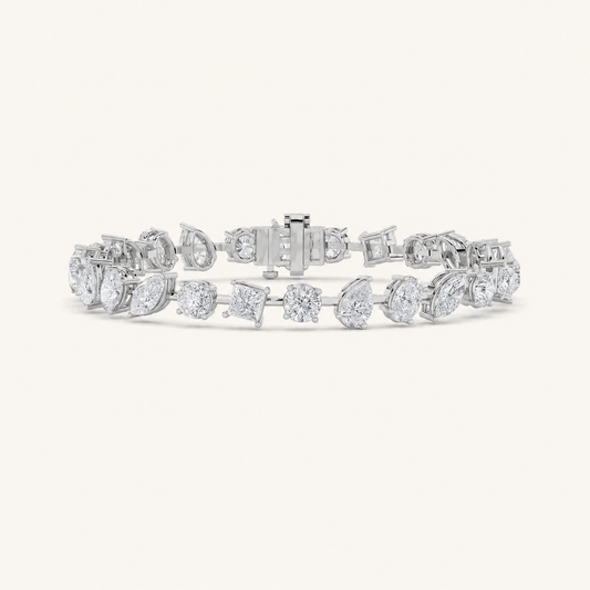 10.50CT Mixed Shape Lab Grown Diamond North South Bracelet